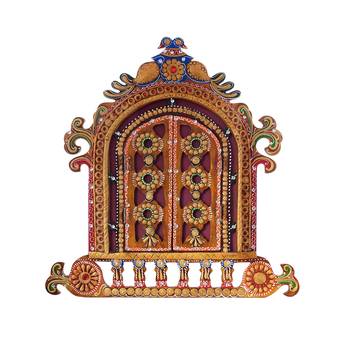 Decorative Papier-Mache Wooden Jharokha Wall Hanging 2