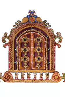 Decorative Papier-Mache Wooden Jharokha Wall Hanging