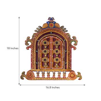 Decorative Papier-Mache Wooden Jharokha Wall Hanging 3