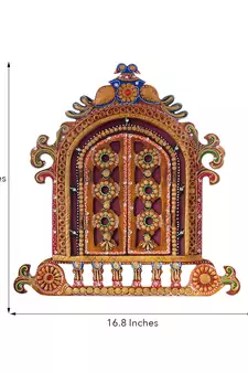 Decorative Papier-Mache Wooden Jharokha Wall Hanging