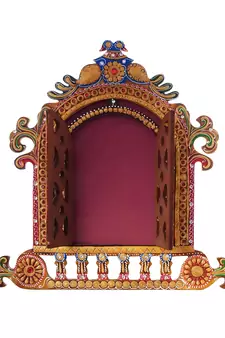 Decorative Papier-Mache Wooden Jharokha Wall Hanging