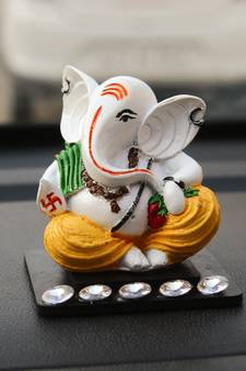 Decorative Lord Ganesha Showpiece for Car Dashboard, Home Temple and Office Desks