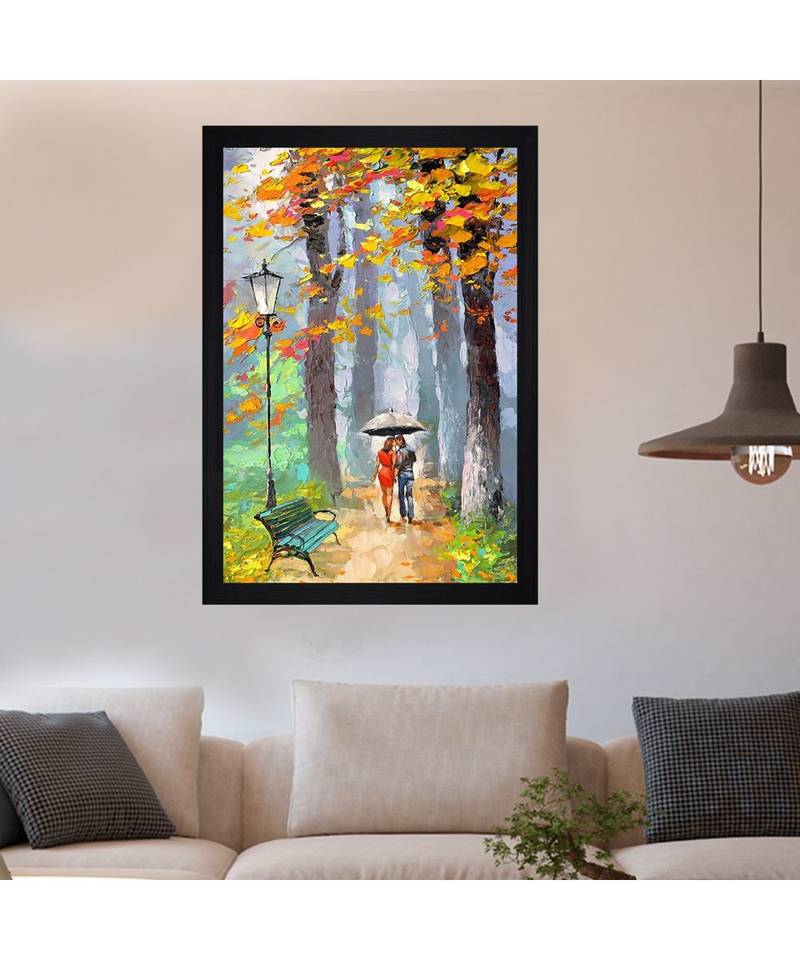 A ROMANTIC OIL ART PRINT "Textured Paper (Scratch/Dust) Proof Framed Art Print