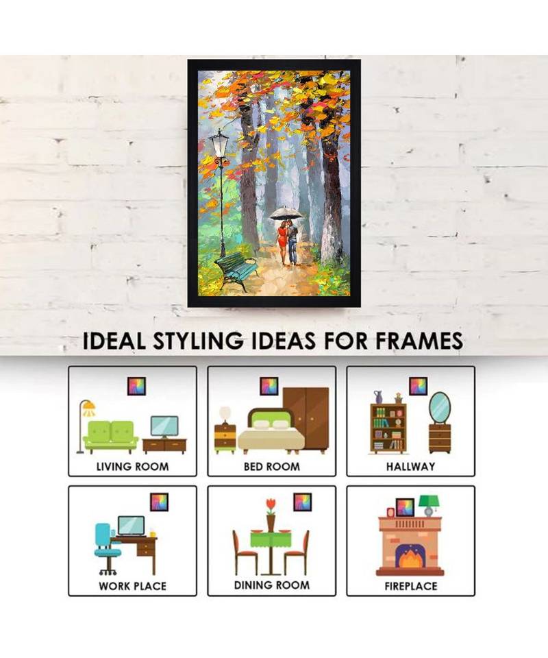 A ROMANTIC OIL ART PRINT "Textured Paper (Scratch/Dust) Proof Framed Art Print