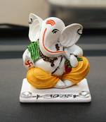 ecraftindia white lord ganesha figurine - decorative showpiece for desk and temple, 4   