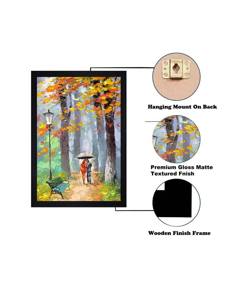 A ROMANTIC OIL ART PRINT "Textured Paper (Scratch/Dust) Proof Framed Art Print