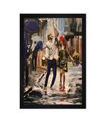 A ROMANTIC OIL ART PRINT "Textured Paper (Scratch/Dust) Proof Framed Art Print