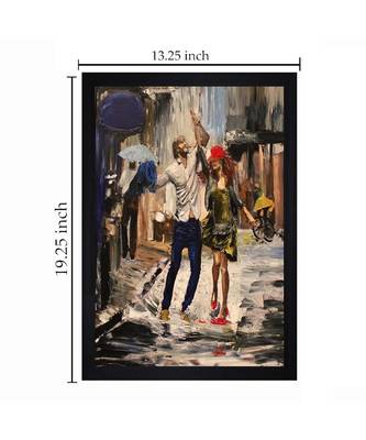 A ROMANTIC OIL ART PRINT "Textured Paper (Scratch/Dust) Proof Framed Art Print 2