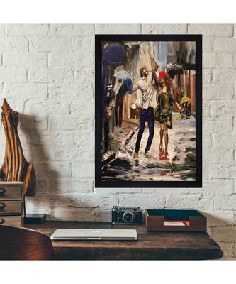 A ROMANTIC OIL ART PRINT "Textured Paper (Scratch/Dust) Proof Framed Art Print 3