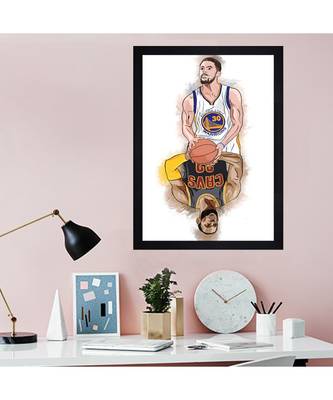 CURRY & LEBRON "Textured Paper (Scratch/Dust) Proof Framed Art Print 1