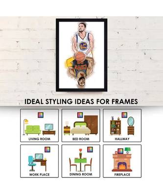 CURRY & LEBRON "Textured Paper (Scratch/Dust) Proof Framed Art Print 2