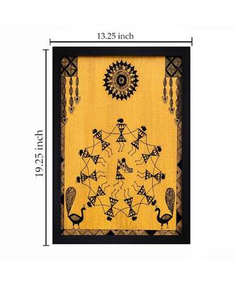 WARLI ART HUMAN FIGURINE"Textured Paper (Scratch/Dust) Proof Framed Art Print 2