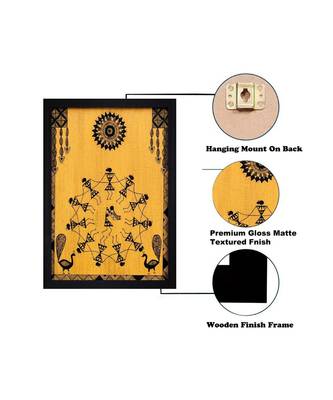 WARLI ART HUMAN FIGURINE"Textured Paper (Scratch/Dust) Proof Framed Art Print 5