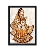 Traditional Bride With Dholki"Textured Paper (Scratch/Dust) Proof Framed Art Print