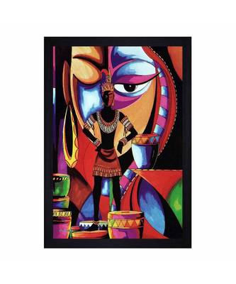 Abstract Tribal ART" Textured Paper (Scratch/Dust) Proof Framed Art Print 1