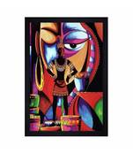 Abstract Tribal ART" Textured Paper (Scratch/Dust) Proof Framed Art Print
