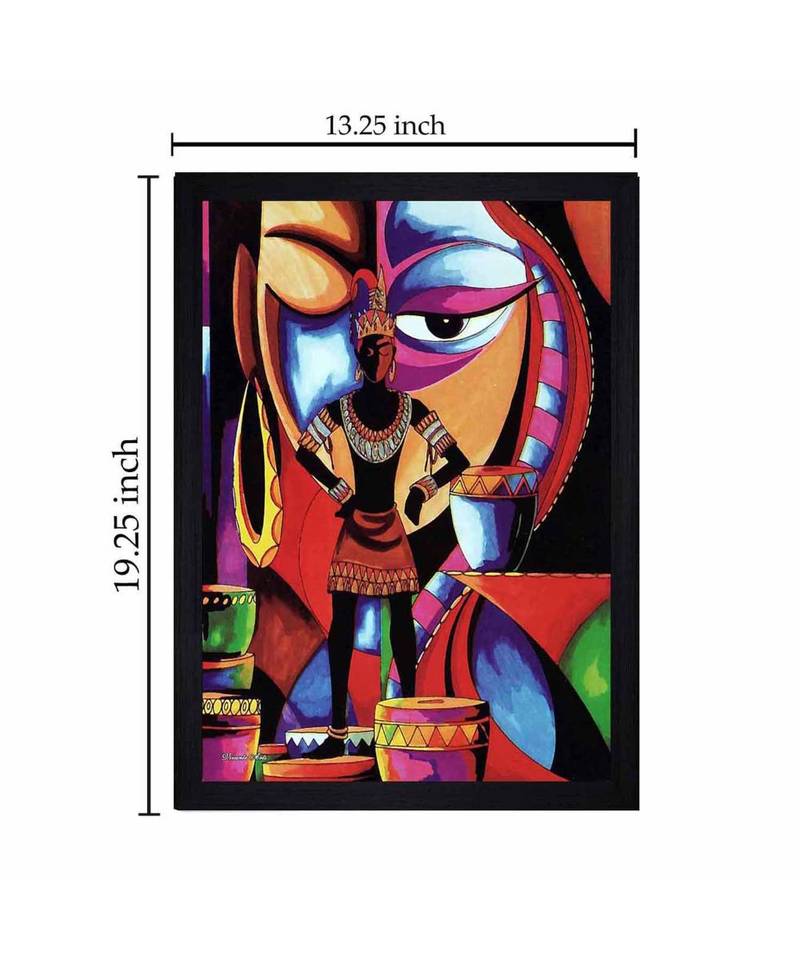 Abstract Tribal ART" Textured Paper (Scratch/Dust) Proof Framed Art Print