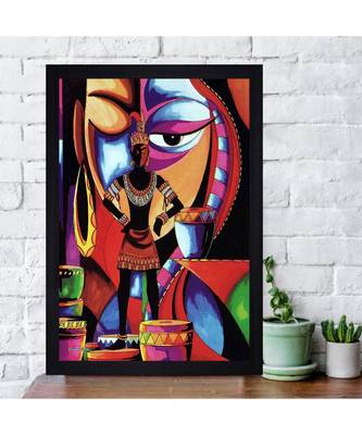Abstract Tribal ART" Textured Paper (Scratch/Dust) Proof Framed Art Print 3