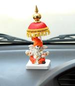 Decorative Lord Ganesha Showpiece with Chatri for Car Dashboard, Home Temple and Office Desks