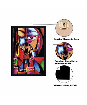 Abstract Tribal ART" Textured Paper (Scratch/Dust) Proof Framed Art Print 4