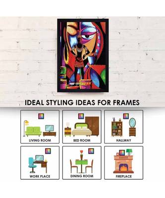Abstract Tribal ART" Textured Paper (Scratch/Dust) Proof Framed Art Print 5