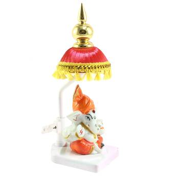 Decorative Lord Ganesha Showpiece with Chatri for Car Dashboard, Home Temple and Office Desks 4