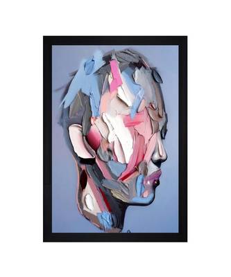 Abstract Face Art" Textured Paper (Scratch/Dust) Proof Framed Art Print 1