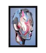 Abstract Face Art" Textured Paper (Scratch/Dust) Proof Framed Art Print