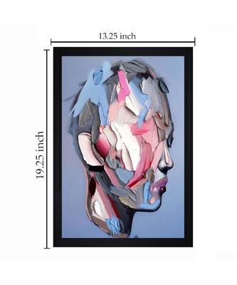 Abstract Face Art" Textured Paper (Scratch/Dust) Proof Framed Art Print 3