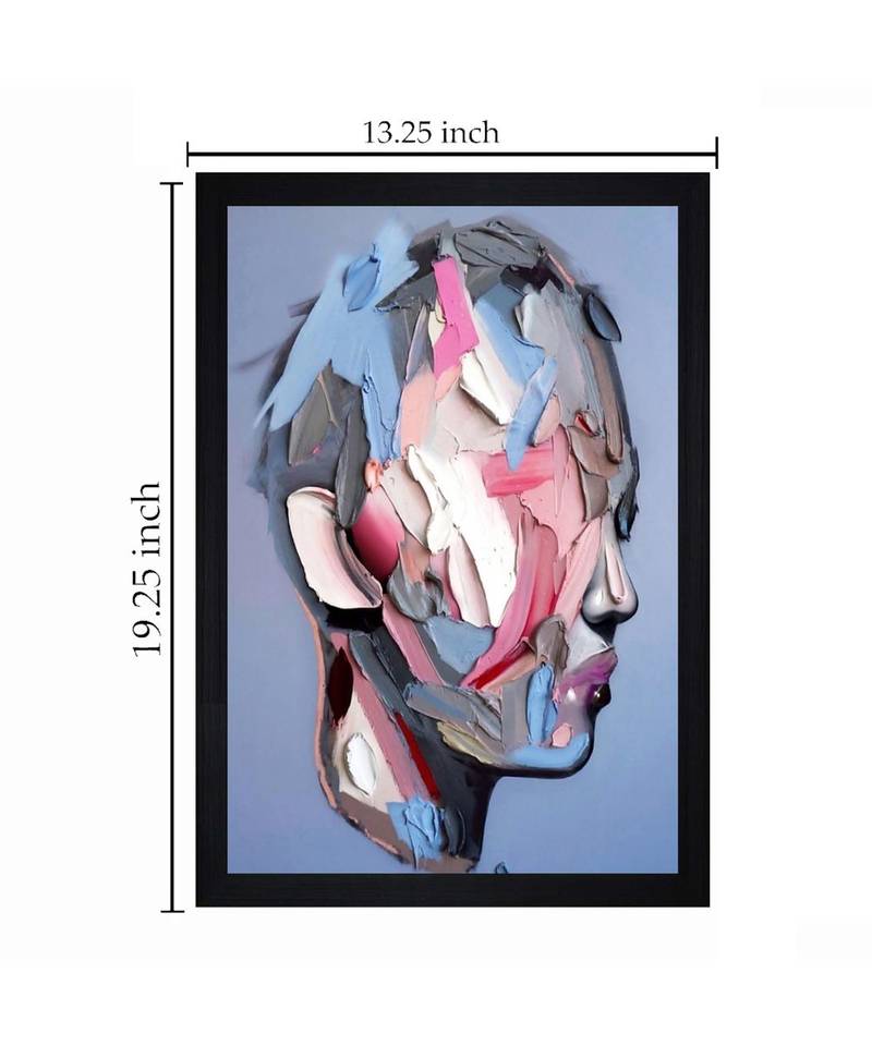 Abstract Face Art" Textured Paper (Scratch/Dust) Proof Framed Art Print