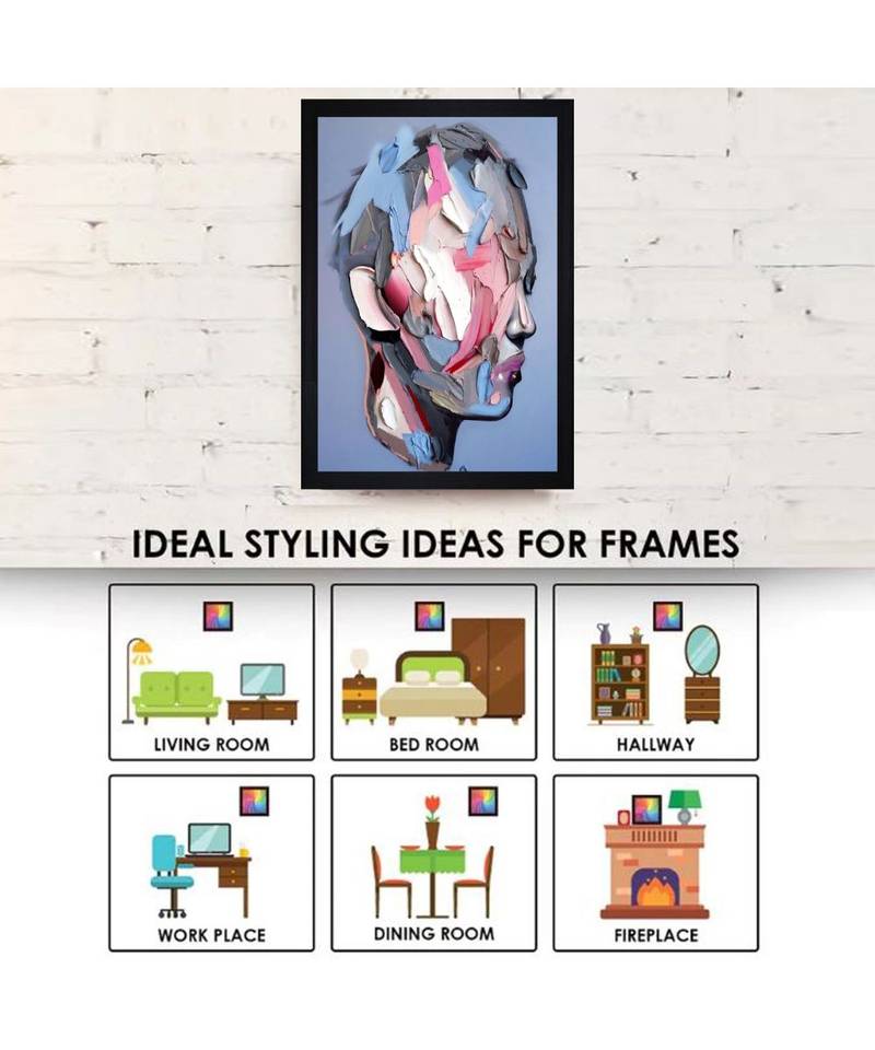 Abstract Face Art" Textured Paper (Scratch/Dust) Proof Framed Art Print