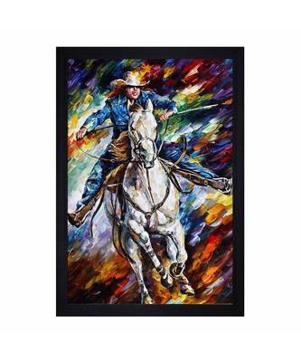 People Horseriding Art" Textured Paper (Scratch/Dust) Proof Framed Art Print 1