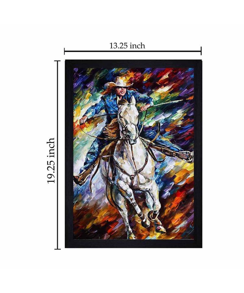 People Horseriding Art" Textured Paper (Scratch/Dust) Proof Framed Art Print