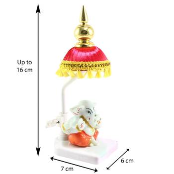 Decorative Lord Ganesha Showpiece with Chatri for Car Dashboard, Home Temple and Office Desks 3