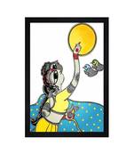 Indian Traditional People Art" Textured Paper (Scratch/Dust) Proof Framed Art Print