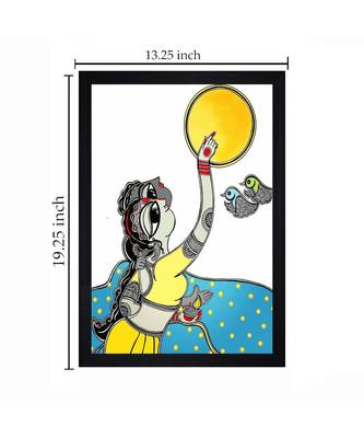 Indian Traditional People Art" Textured Paper (Scratch/Dust) Proof Framed Art Print 2