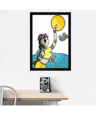 Indian Traditional People Art" Textured Paper (Scratch/Dust) Proof Framed Art Print 3