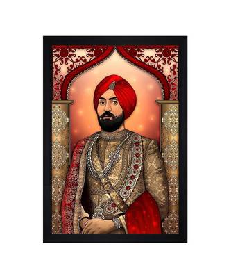 Indian Traditional People Art" Textured Paper (Scratch/Dust) Proof Framed Art Print 1