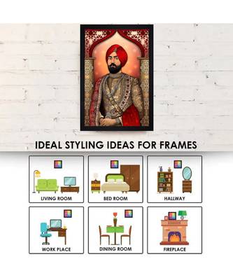 Indian Traditional People Art" Textured Paper (Scratch/Dust) Proof Framed Art Print 4