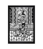 Indian Traditional People Art" Textured Paper (Scratch/Dust) Proof Framed Art Print