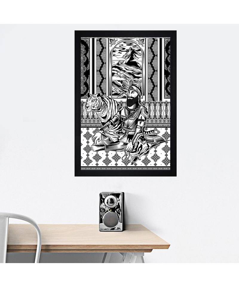 Indian Traditional People Art" Textured Paper (Scratch/Dust) Proof Framed Art Print