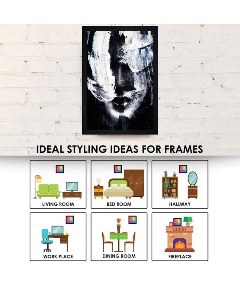 Abstract Face Art" Textured Paper (Scratch/Dust) Proof Framed Art Print