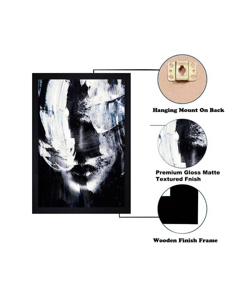 Abstract Face Art" Textured Paper (Scratch/Dust) Proof Framed Art Print