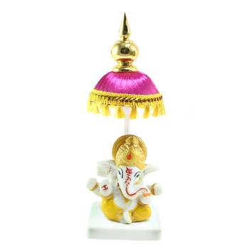 Lord Ganesha Idol with Chatri for Car Dashboard 2