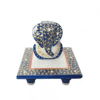 Lord Ganesha on Blue Marble Chowki 1