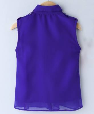 Royal Trendy Girls Sleeveless Georgette Layered Shirt 2