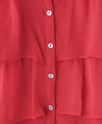 Red Trendy Girls Sleeveless Georgette Layered Shirt 3