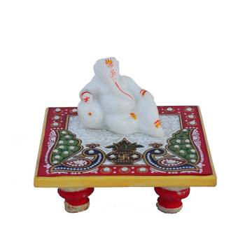 Lord Ganesha resting on Marble Chowki 2