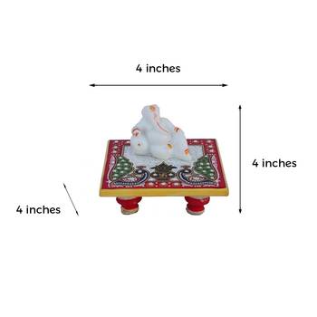 Lord Ganesha resting on Marble Chowki 3