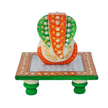 Charismatic Lord Ganesha Marble Chowki 1